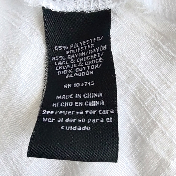 ZAC & RACHEL Sz 3X White Bohemian Blouse - Picture 6 of 7